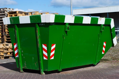 Recycling bins and sorted commercial waste streams in Ilford
